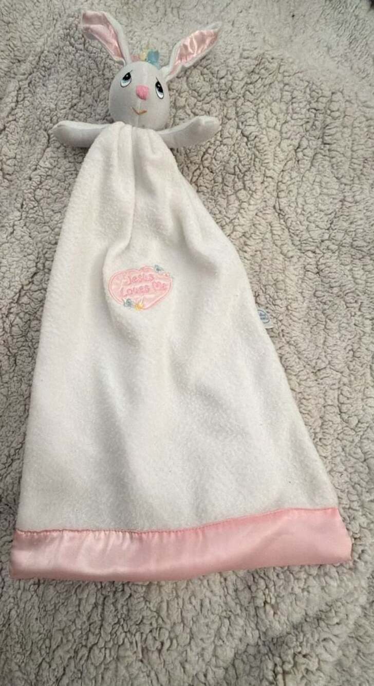 Precious Moments Jesus Loves Me Bunny Rabbit Lovey Security Blanket